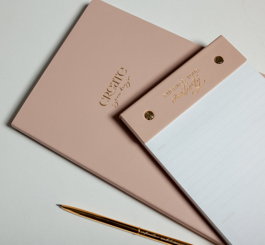 Notepad Leather NUDE PINK