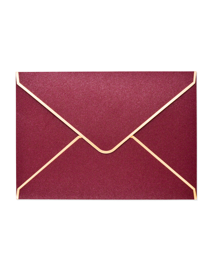 Burgundy Envelope with Gold Details