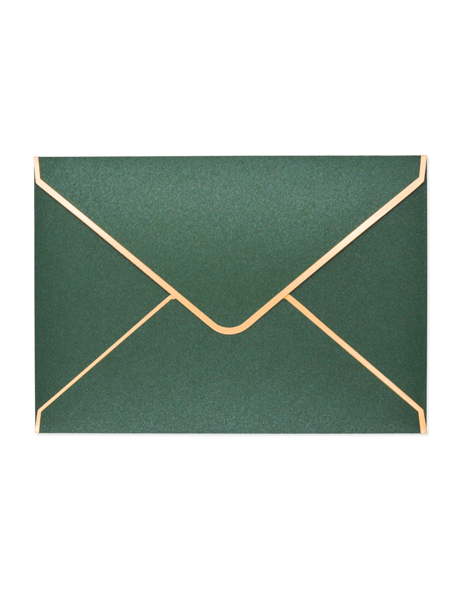 Emerald Green Envelope with Gold Details