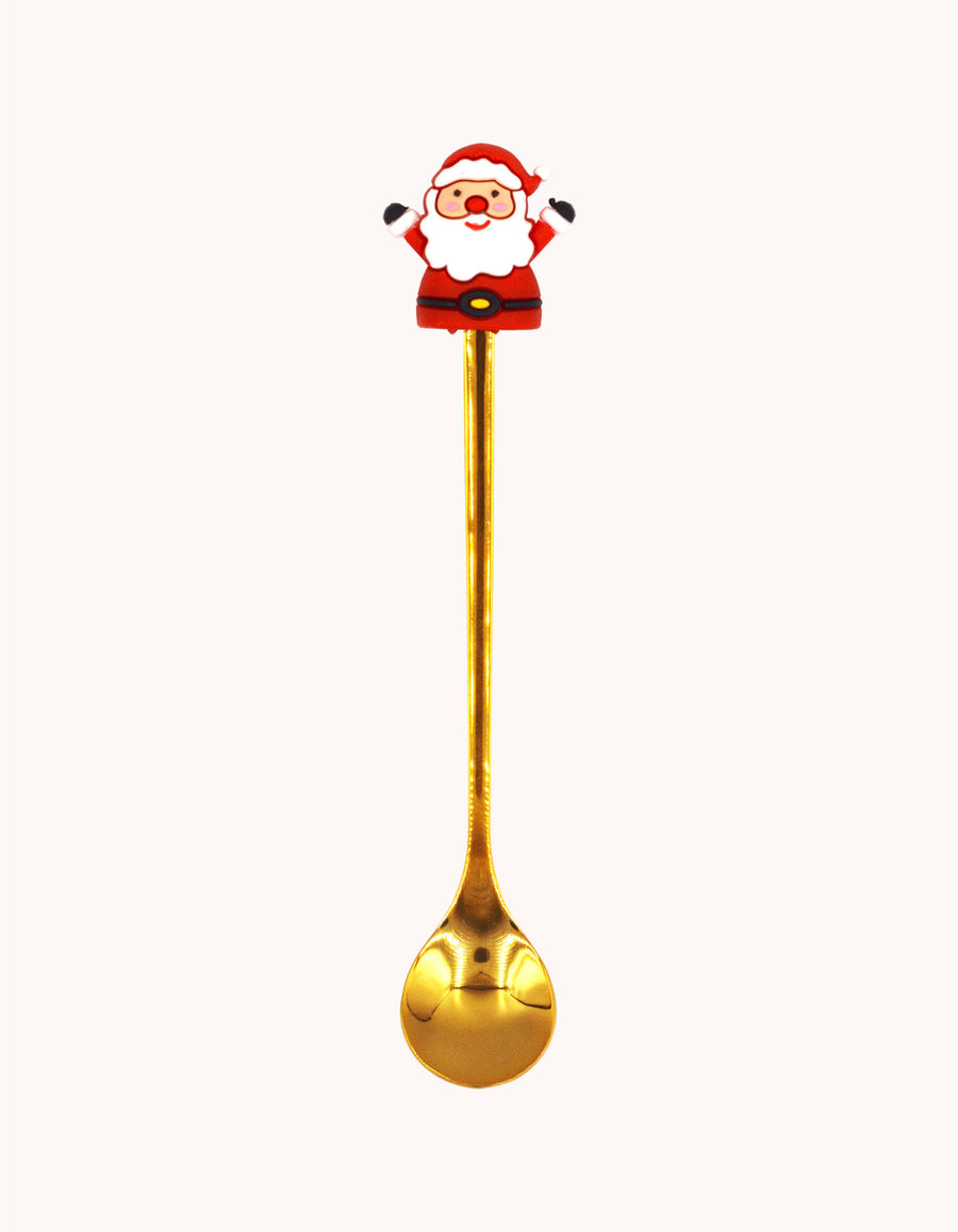 Gold Christmas Spoon Santa
