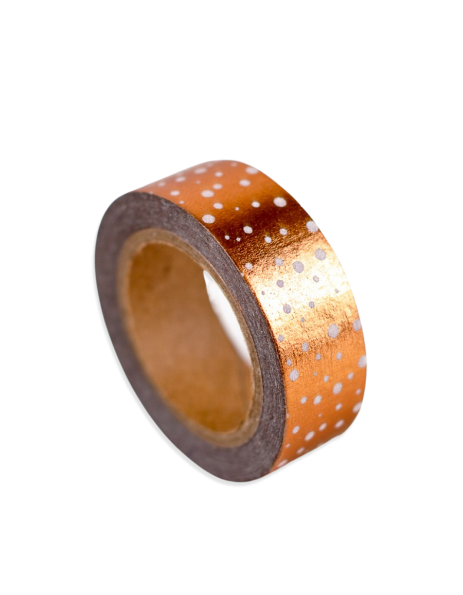 Copper Rose Gold Dots Washi Tape
